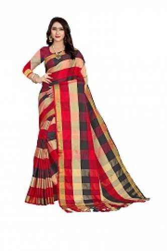 jivika gracefull Red  cotton silk saree