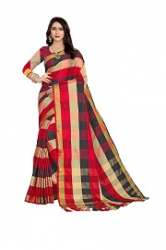 jivika gracefull Red  cotton silk saree