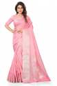 Kaneera Baby Pink Silk Saree