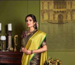 Kashish Green Lichi silk saree 