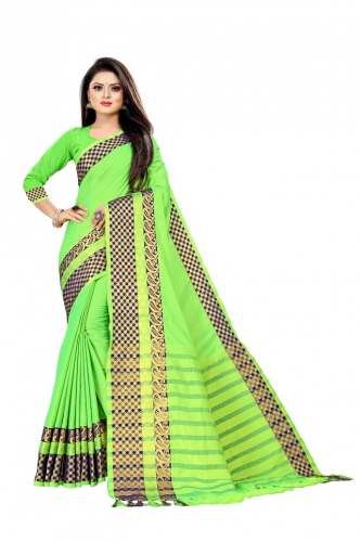 KASHVI VOL-1  Parrot Greencotton silk saree