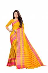 KASHVI VOL-1  Yellow cotton silk saree