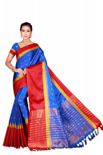 Kaveri NavyBlue Cotton Saree