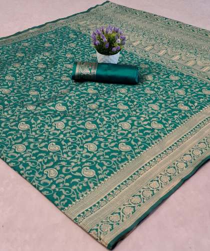 Keri Green  Jacquard Cotton Silk Saree 