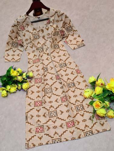 Ketki Cream cotton kurti 