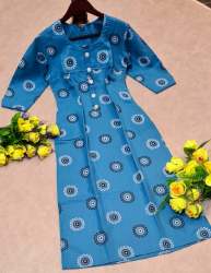 Riva Sky  Blue cotton Kurtis