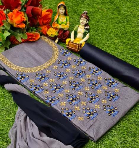 Koyal NavyBlue Cotton Dress Material