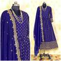 Krishi Blue Georgette Gown thumb 1