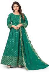 Krishi Green Georgette Gown