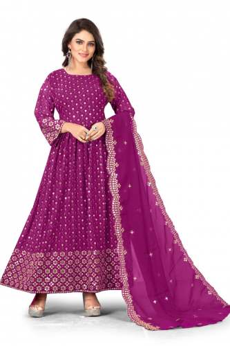 Krishi Purple Georgette Gown