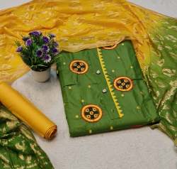 Lajwanti Green  Cotton Dress Material