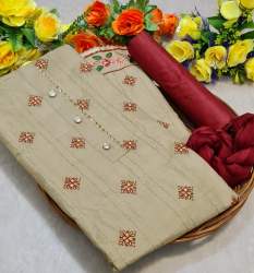 Leeza Mehendi Green  Cotton Dress Material