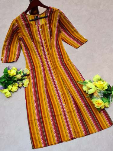 Life style Yellow cotton kurti 
