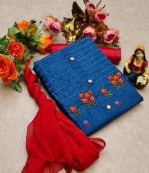 Mahek Blue Cotton Dress Material