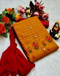 Mahek Yellow Cotton Dress Material