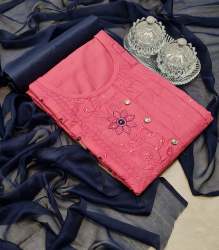 mallika pink cotton Dress material