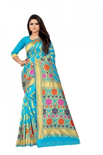 MASAKKALI VOL -1 Sky blue cotton silk saree