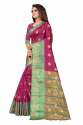 MONIKA BUTI PALLU Marron cotton silk saree thumb 1