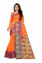 MONIKA BUTI PALLU orange cotton silk saree