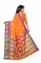MONIKA BUTI PALLU orange cotton silk saree thumb 2