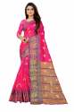 MONIKA BUTI PALLU Pink cotton silk saree