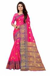 MONIKA BUTI PALLU Pink cotton silk saree