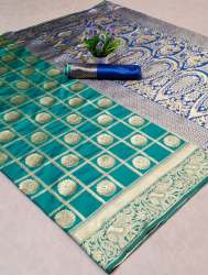 Peacock Green Banarasi Silk Saree
