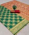 Peacock  Light Green Banarasi Silk Saree