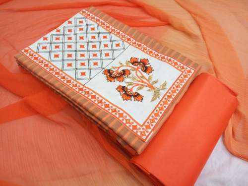 PUBLIC DEMAND  Orange cotton dress material