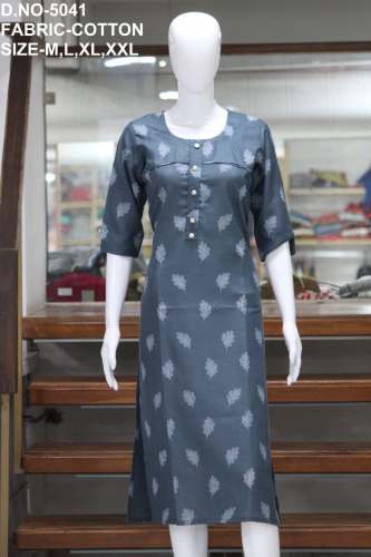 Riddhika blue cotton kurtis