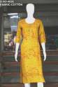 Riddhika Yellow cotton kurtis thumb 1