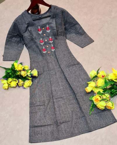 Riva Grey cotton Kurtis