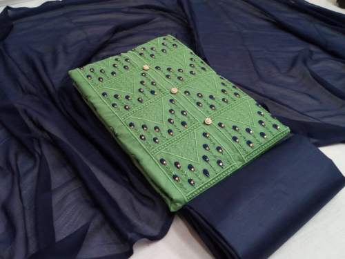 ROSSY-2 Green  cotton Dress Material