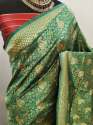 Royal vol- 1 Green cotton silk saree thumb 1