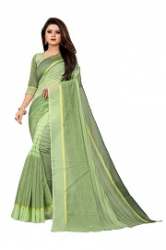 RUSTAM VOL 2 Green cotton silk saree