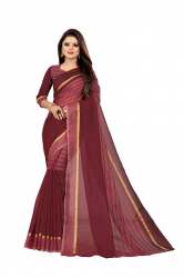 RUSTAM VOL 2 marron cotton silk saree