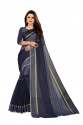 RUSTAM VOL 2 Navy blue cotton silk saree