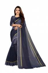 RUSTAM VOL 2 Navy blue cotton silk saree
