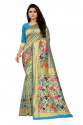  SABNAM  VOL-1 blue cotton silk saree 