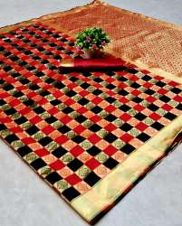 Sasya Black  Jacquard Silk  Saree