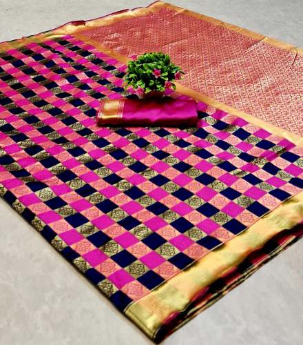 Sasya  Pink Jacquard Silk  Saree