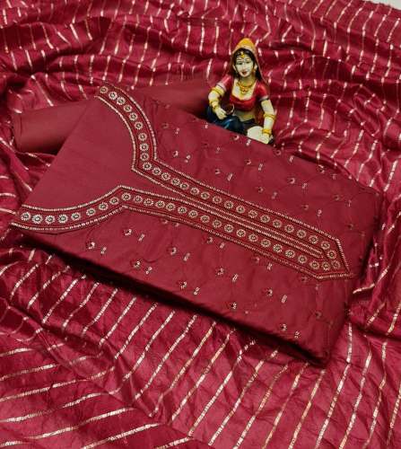  SHALINI Red Cotton Dress Material