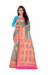 SHANGRILA SILK VOL-1  Blue cotton silk saree