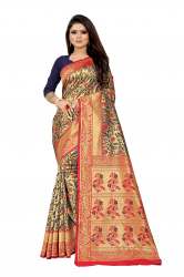 SHANGRILA SILK VOL-1  Navy blue cotton silk saree