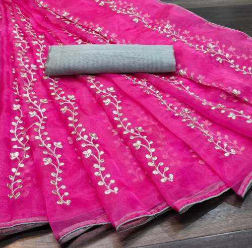 Siya Pink  Organza Saree 