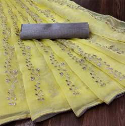 Siya Yellow   Organza Saree 