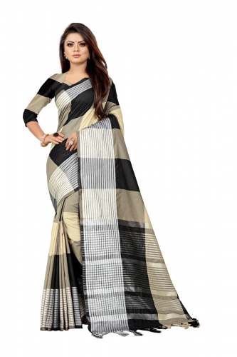 Trendy vol-2 Black Cotton SilkSaree