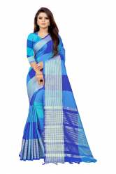  Trendy vol-2 Blue cotton silk saree