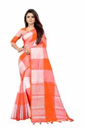  Trendy vol-2 Orange cotton silk saree