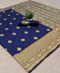 Vivanta-2 Navy Blue Cotton Saree